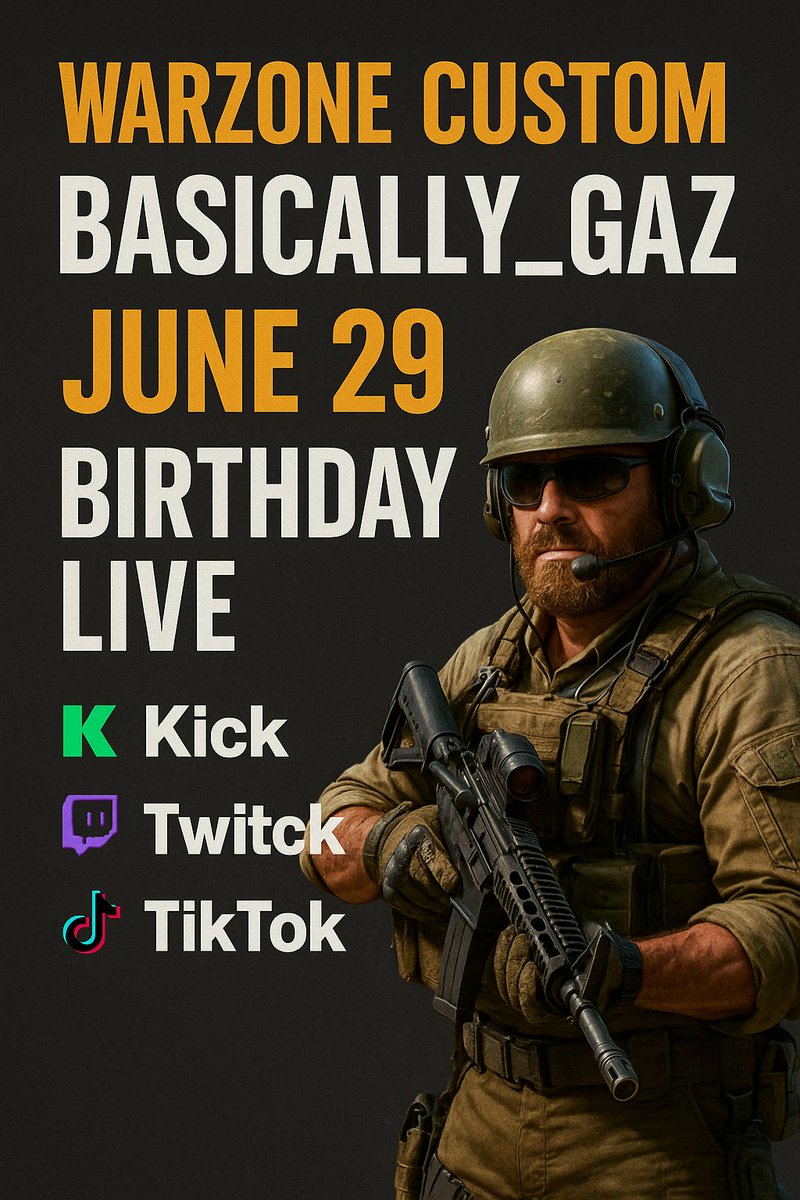Basically_Gaz's tweet image. Birthday customs are live com3 enjoy the chaos kick.com/Basically_Gaz twitch.tv/Basically_Gaz