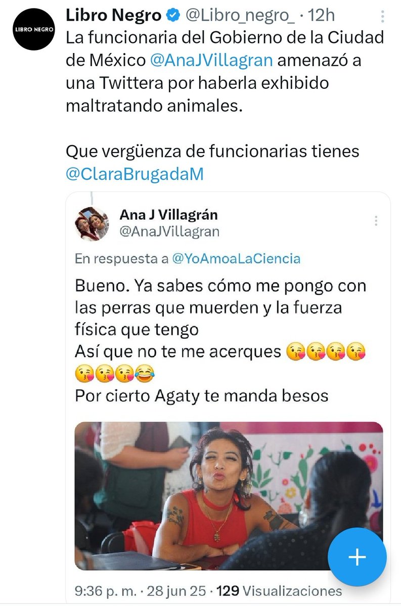 #LadyPerra 
#LadyAGATAN Es necesaria la Destitución y Denuncia  por #MaltratoAnimal para la titular de #AGATAN <a href="/AnaJVillagran/">Ana J Villagrán</a>...es indignante tener 7 perros hacinados en un departamento y encerrados horas y amenazar a una ciudadana que hace visible tal acto
<a href="/ClaraBrugadaM/">Clara Brugada Molina</a>