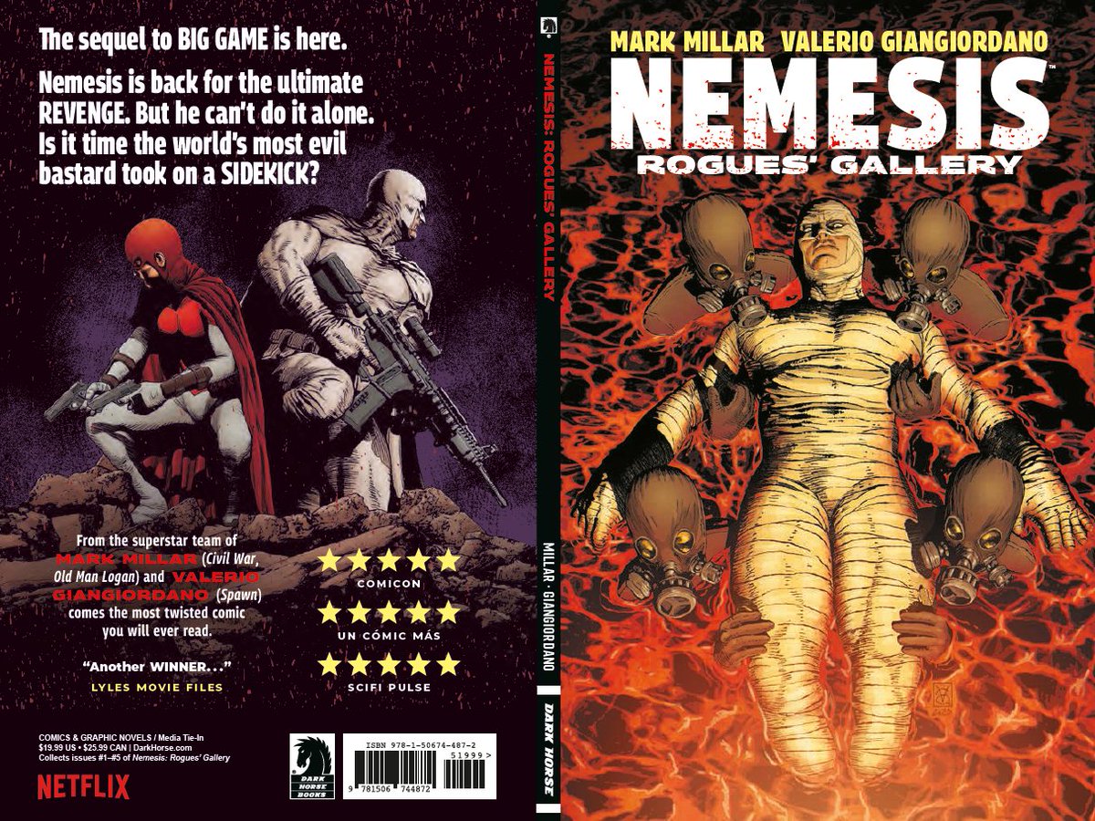 Dave_DSG's tweet image. ¡Review (5/5🤯)
Of NEMESIS ROGUES' GALLERY TPB!
uncomicmas.blogspot.com/2025/05/resena…
Writer @mrmarkmillar
Art and cover @ValerioGiangio1
Out NOW from @DarkHorseComics/ #Netflix
A huge thank you to Mark, Lucy, and Sarah for quoting me on the back cover!