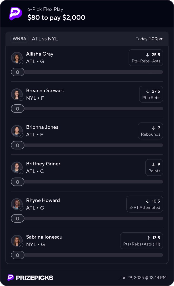 WNBA 25X HEATER‼️🔥🚂🔮💰

Many more slips have been posted on premium! This is all I’m dropping today so best of luck to us!💪🫡

$100 Giveaway to someone who #Likes and #Retweets this post!✅✅✅✅

BOL if Tailing!🍀🤝

#prizepicks #nba #MLB