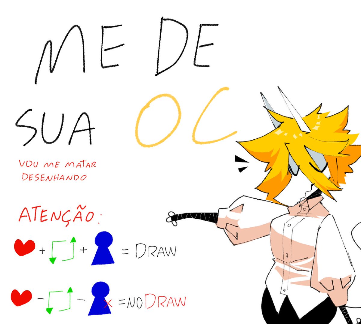 tugurinD330's tweet image. ficara aberto até eu fechar os comentários, n aceitarei quem n conseguir mandar. Só desenharei quem segue a conta pq acho injusto desenhar quem n acompanha. Lembre-se, eu n irei desenhar todos ent me desculpe quem n for aparecer, e vou ter preferência pra quem eu reconhecer