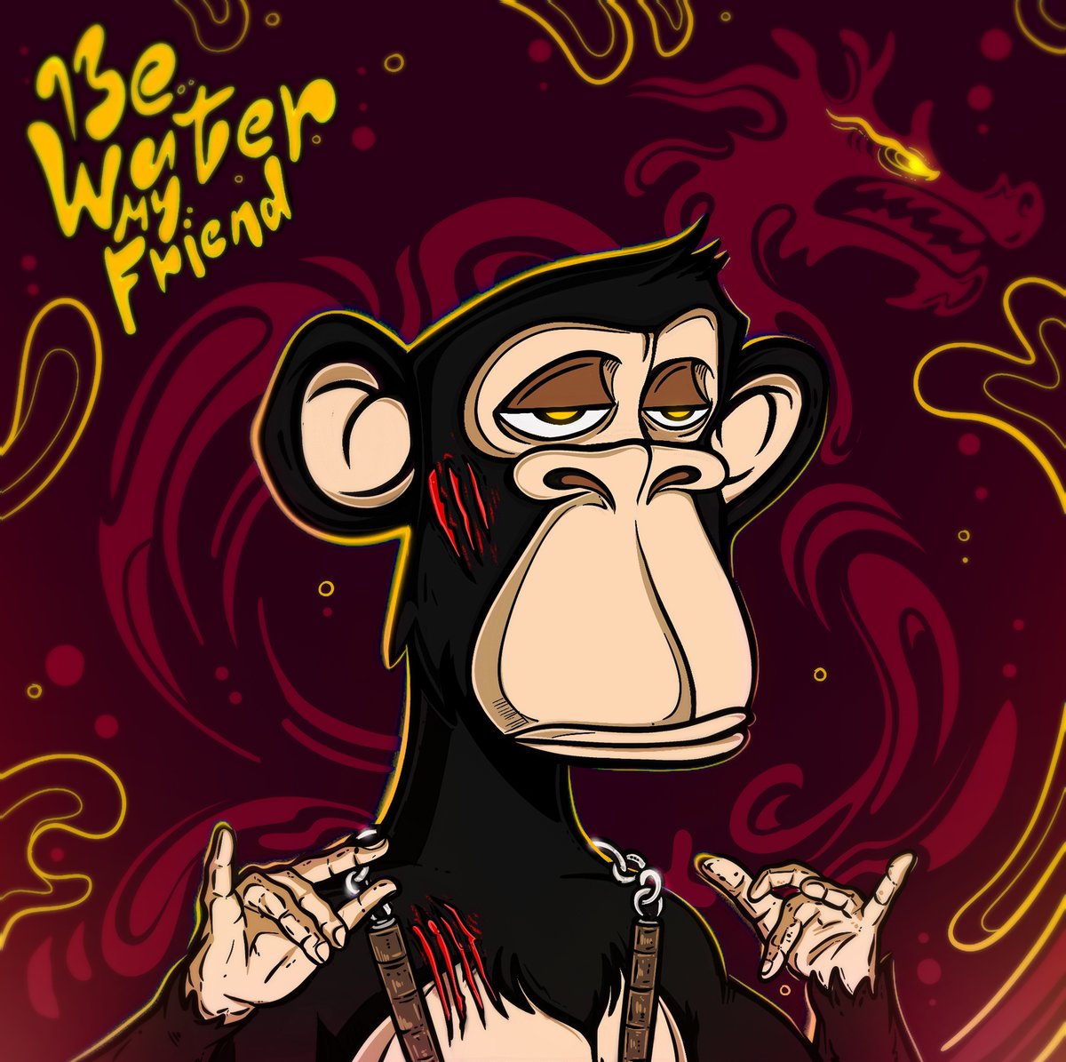 🐉 BE WATER MY FRIEND 🐉 - working on 1/1's makes me feel whole as I get to bring a new character to life every time.<a href="/DralcorSol/">Dralcor</a>  is the new APE LEE fam <a href="/BoredApeSolClub/">Bored Ape Solana Club</a>