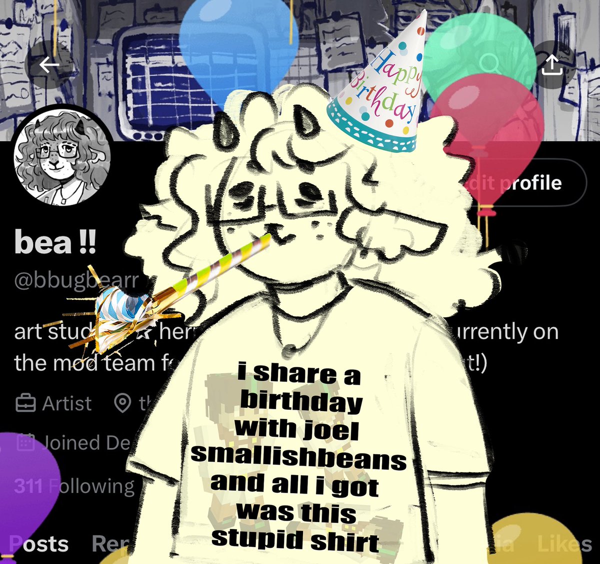 bbugbearr's tweet image. can’t believe it’s my birthday and no one else’s at all. just me (happy birthday to joel smallishbeans too i GUESS)