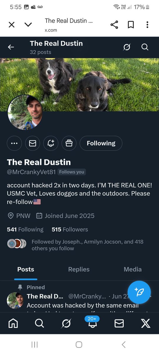 KJW (@hawkesbay69) on Twitter photo Can we get this USMC some great new friends he us rebuilding after being hacked please support <a href="/MrCrankyVet81/">The Real Dustin</a> with a follow, repost ๐ช ๐ซถ ๐ ๐ฅ ๐ฏ ๐บ๐ธ ๐ซก Can we get this USMC some great new friends he us rebuilding after being hacked please support <a href="/MrCrankyVet81/">The Real Dustin</a> with a follow, repost ๐ช ๐ซถ ๐ ๐ฅ ๐ฏ ๐บ๐ธ ๐ซก