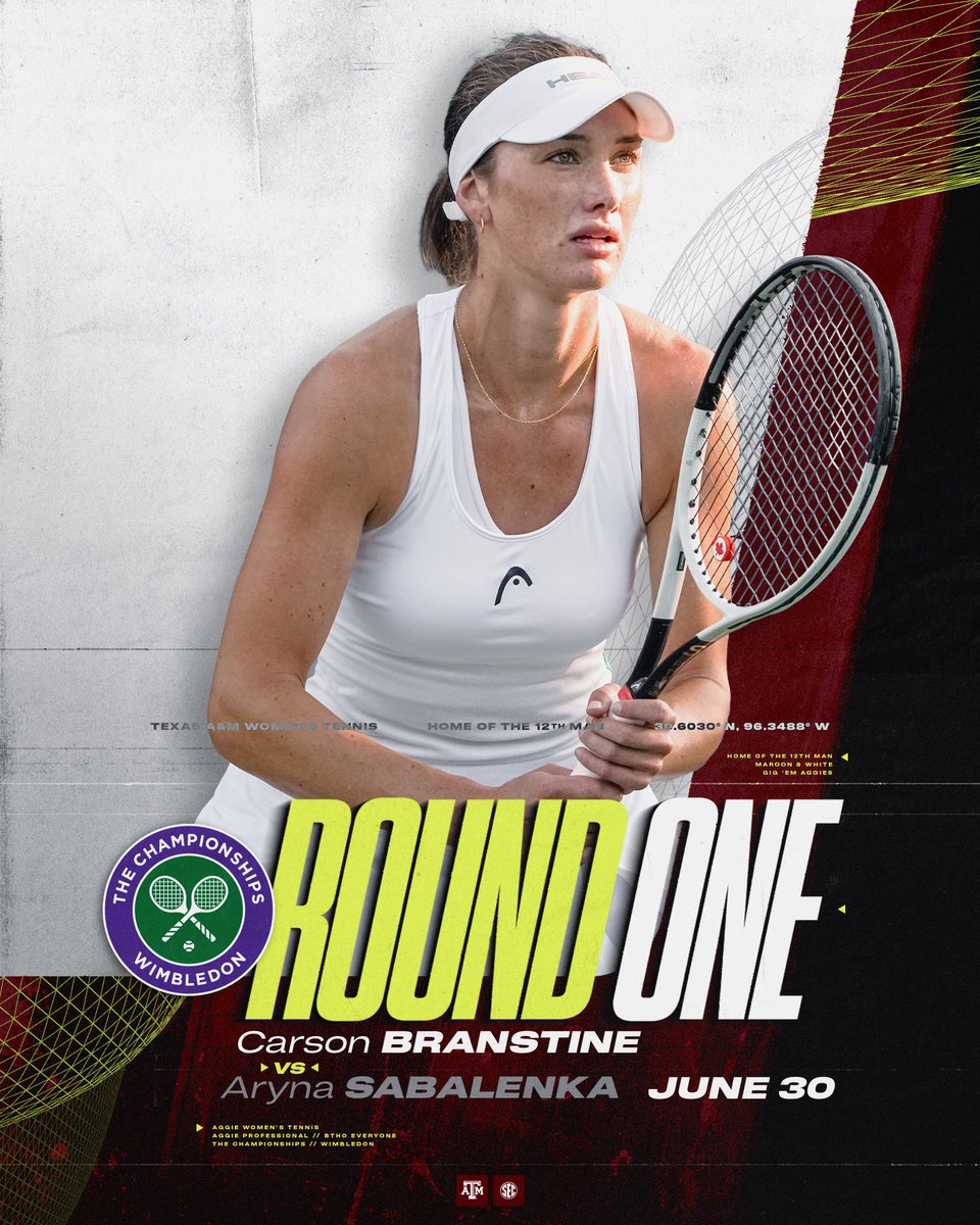 AggieWTEN's tweet image. Tomorrow on Court 1๏ธโฃ ๐
๐บ Tune in โฐ 7 AM CT on ESPN
#GigEm // #AggieWT // @Wimbledon
