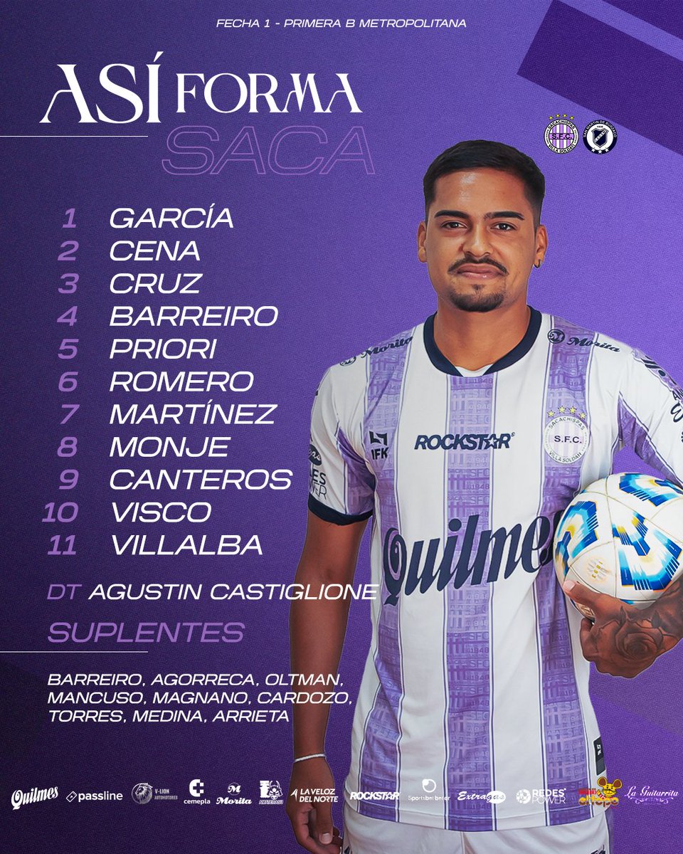 SacachispasOK's tweet image. Los 11 para hoy, a dejar la vida por los colores 💜💪