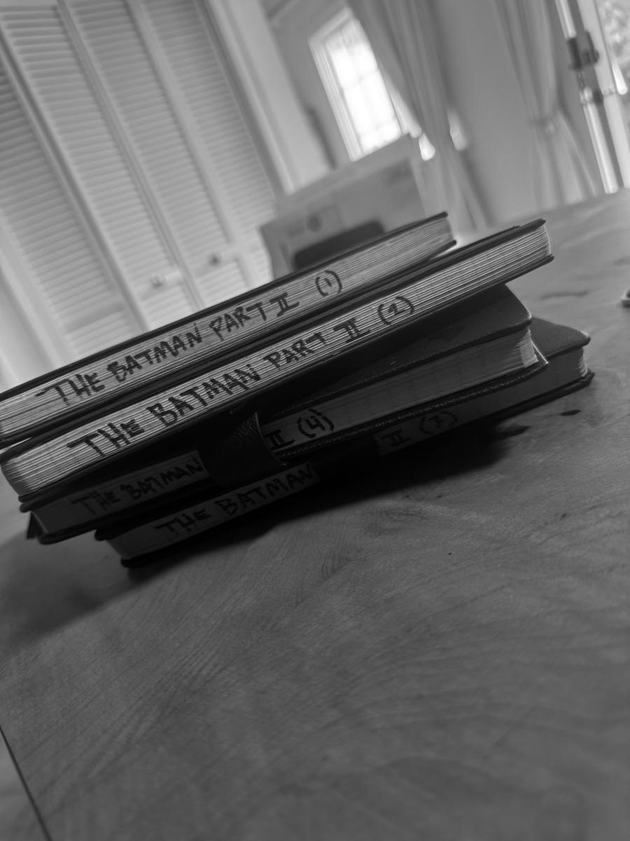 Mattson Tomlin shares the notebooks he used for writing 'THE BATMAN 2'