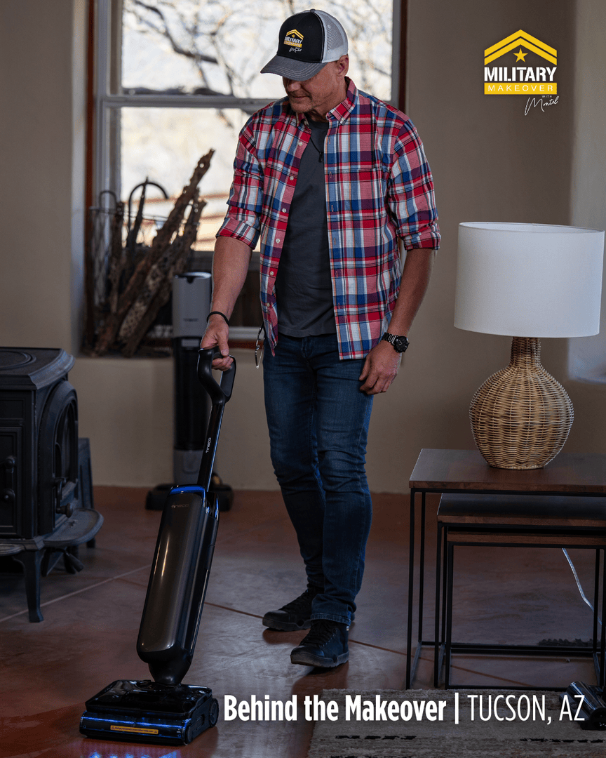 MilitaryMkover's tweet photo. With the dust and sand that accumulates in desert homes, having a reliable cleaning solution is a must. Thank you to @tinecoglobal for your support for our Tucson #MilitaryMakeover! 🧹🏠

#MMKosto #BehindTheScenes #Military #Veteran https://t.co/OWxT9ik8bt