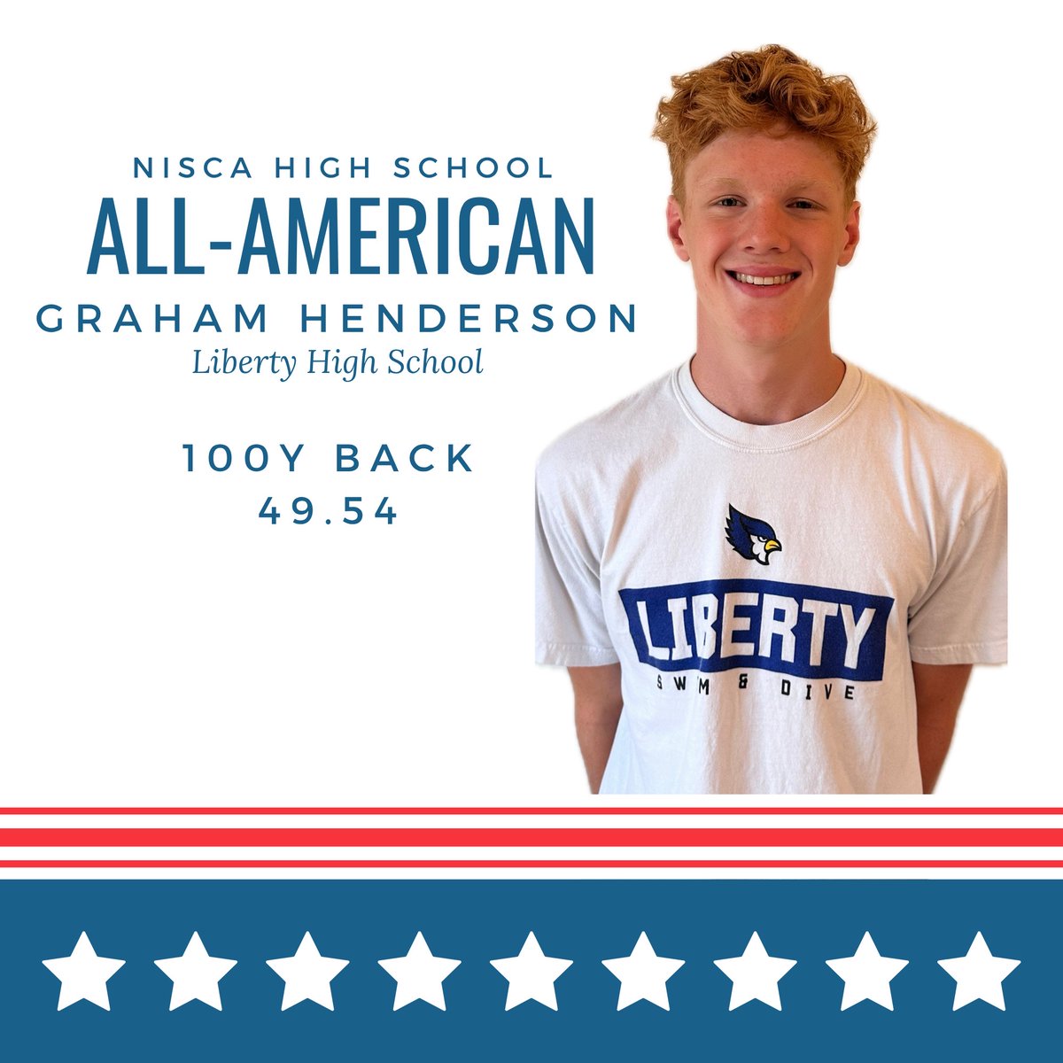 Congratulations to Graham Henderson for making the 2024-25 NISCA Boys High School Swimming All-American list with his time of 49.54 in the 100 Backstroke. He is the only freshman in the country to earn AA in the 100 Backstroke and is also the first LHS Freshman to earn AA honors!