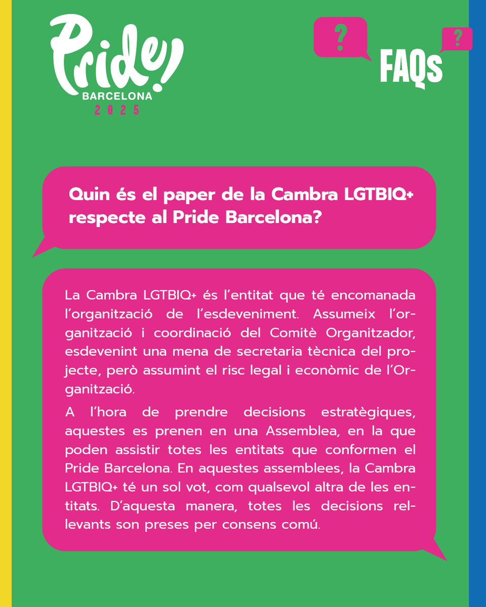 PrideBarcelona's tweet photo. ❌ Desmuntant bulos sobre el Pride Barcelona

Davant els rumors i la desinformació que circulen, volem aclarir dubtes i compartir fets reals sobre el projecte Pride Barcelona: https://t.co/zCrvurHPrw