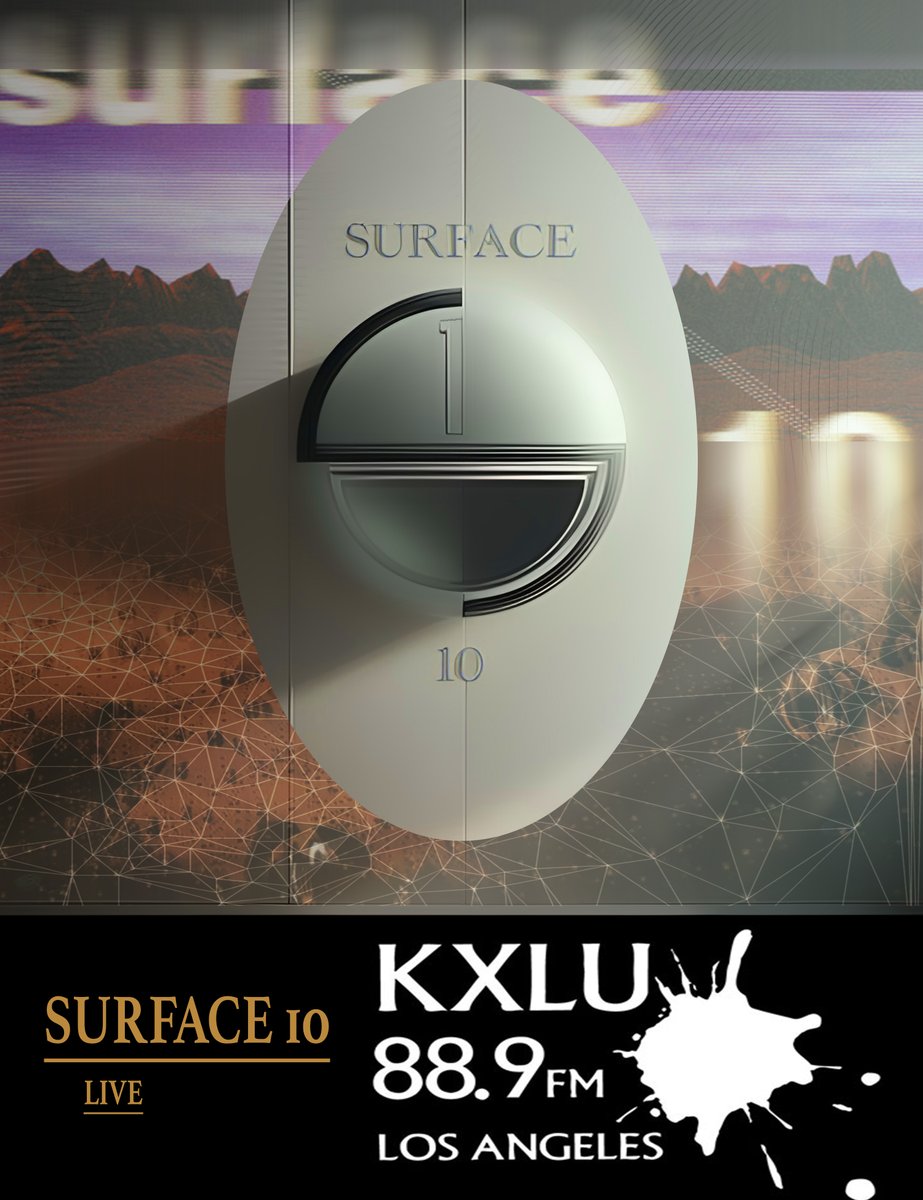 Tonight - at 9pm Pacific, I'll be playing roughly an hour set of new-ish Surface 10 material on the radio -- which means streaming at KXLU.com and broadcasting on KXLU 88.9fm for those in Los Angeles.