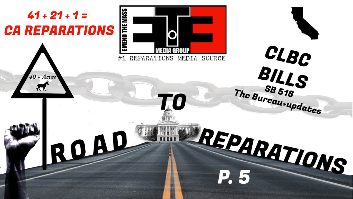 EtmMedia's tweet image. Road To Reparations. P5.... SB 518 "Descendant" Bureau Bill Read, Analysis, and Review Replay 👉🏿youtube.com/live/CyVXXaMrR…
