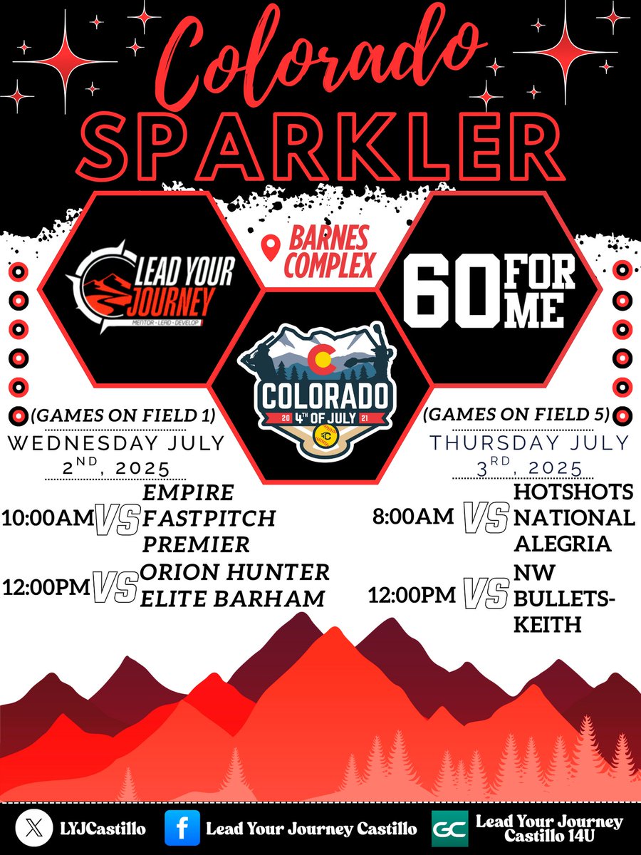 It's Sparkler Time! The families are heading North to put in some work in the supplemental power pool and hopefully win our way into the power pool bracket. Safe travels to all heading up to Colorado! Wish us luck!
#LeadYourJourney #lyjcastillo #coloradosparkler