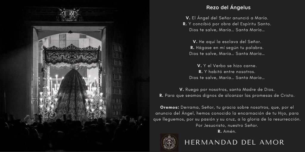 ÁNGELUS | Es la hora del #Ángelus. ¡Oh Madre del Socorro!, con esa palabra tuya ("fiat") nos has hecho hermanos del Dios del Amor y herederos de su gloria. ¡Bendita seas!