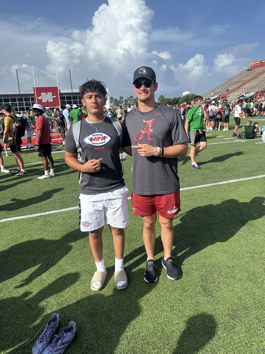 nateperezQB's tweet image. Thanks to @ty_simpson06 and all coaches/college quarterbacks at the @mpa_info I had a hard working, fun, and successful camp. Coming out of Louisiana and back home as the best version of myself as a qb. So blessed to be mentored by the best in the nation. Thank you MPA!…