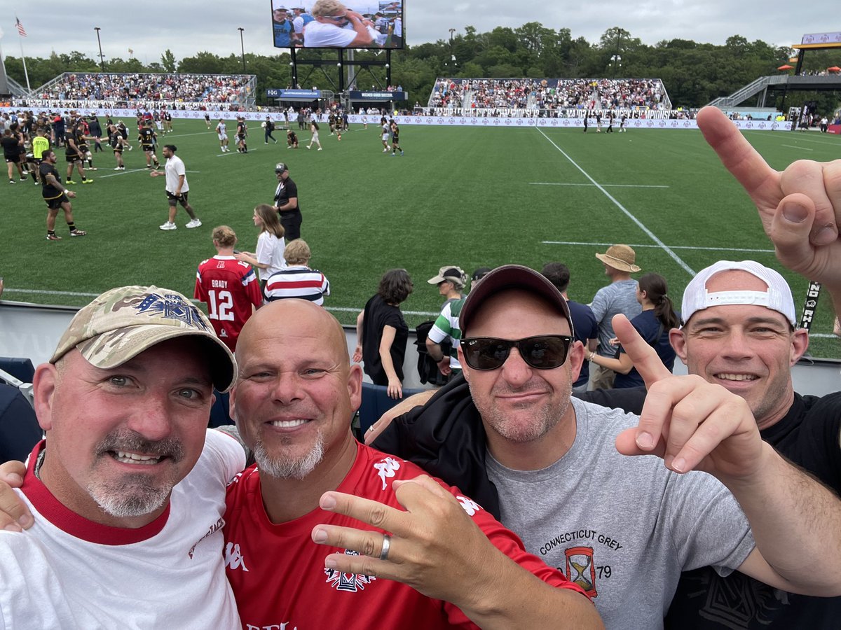 Somehow managed to get my paws on all 3 shields! Congrats to your NE FreeJacks players, Coaches &amp; families on an incredible accomplishment! Presenting RUGBY 101 for NERFU, lots of LIONS in the house, and good chat with MLR legends past-present-and future made for a day! #NoQuit