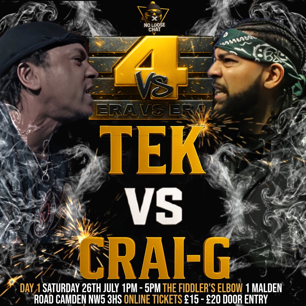 ERA VS ERA 4

DAY 1 | SATURDAY 26TH JULY

ANNOUNCEMENT #2

🇬🇧 <a href="/Bigtekky258/">BigTekky NOLOOSECHAT DEMON 😈 #the✍🏾</a> vs <a href="/crai_GFTW/">Crai-g 🇬🇧🇻🇨</a> 🇬🇧

🎫 buytickets.at/noloosechatent…