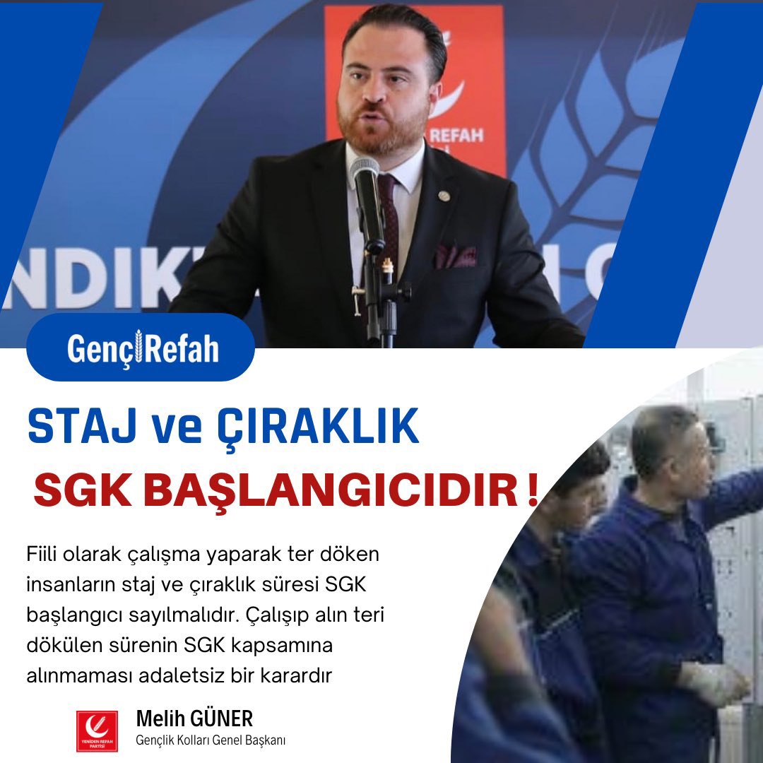 Staj ve Çıraklık SGK Başlangıcıdır !!