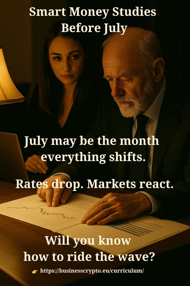 MasterPo2024's tweet photo. Smart Money Studies Before July 

July may be the month everything shifts.
Rates drop. Markets react.
Will you know how to ride the wave?

🌍 Get fully prepared — from wallet to strategy:
👉 https://t.co/m3doq2Xirr
⏳ 2 Days Left
#CryptoBootcamp #RateCutReady #BuildBeforeBoom https://t.co/z4hjt8qTeH