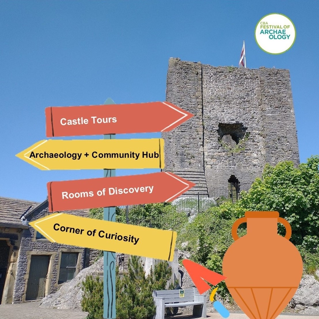🥳This July #ClitheroeCastle museum is again celebrating #FestivalOfArchaeology and you are invited. 
🔎There is something for everyone with talks and tours, dig pits, crafts and more.
🗓️Don't miss out. Find out more and book your space at tiny.cc/EventsAtClithe… #RibbleValley