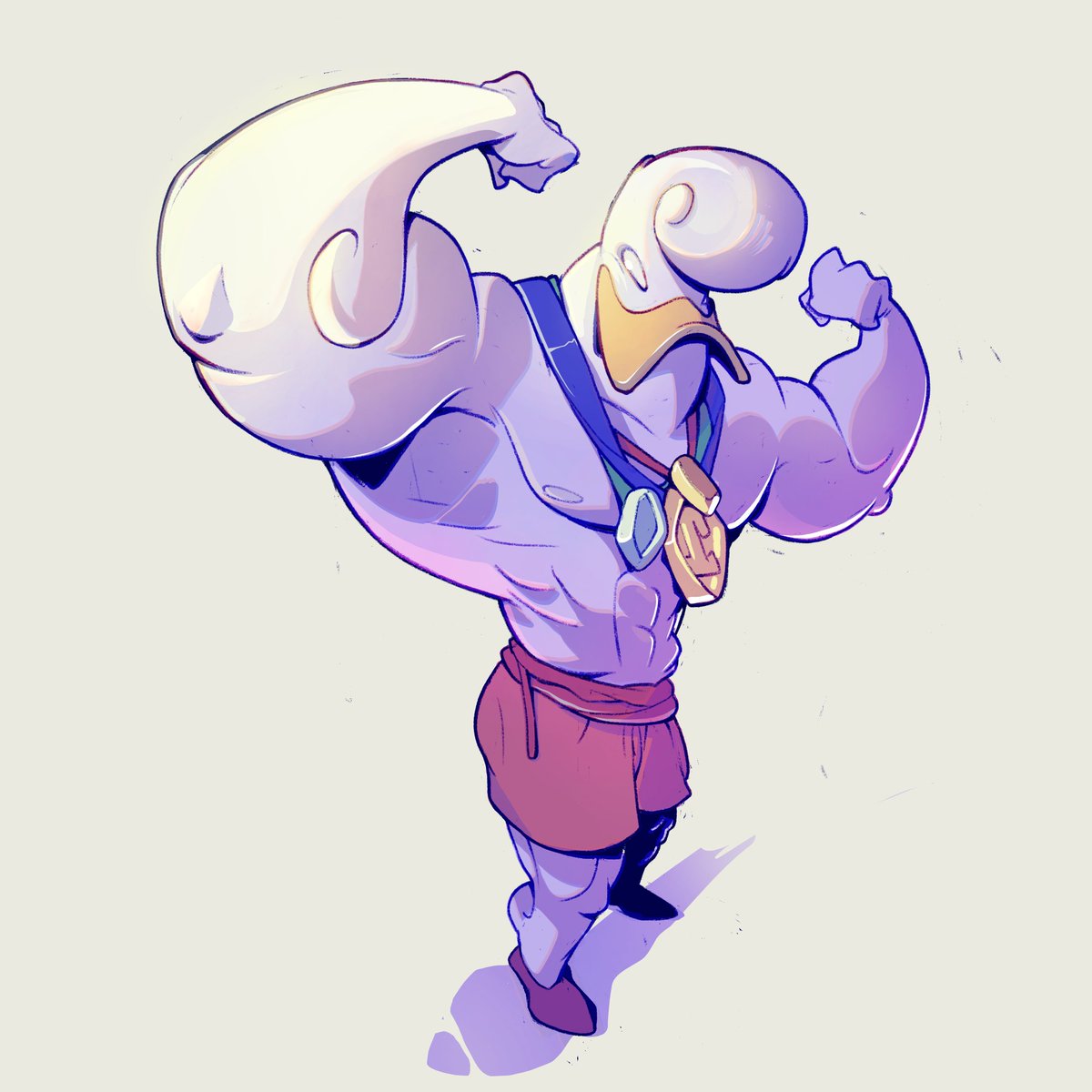 Another birb 👉👈

How should I call this buffed duck?? 🪿💪