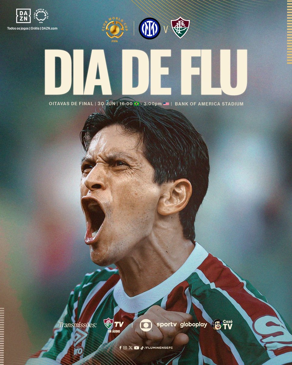 🎵FLUMINENSE VAI JOGAAAAAAR
EU VOU FICAR LOUCO DA CABEÇA 🎵

COM A BENÇÃO DE JOÃO DE DEUS, ENTRAMOS EM CAMPO NESTA QUARTA, ÀS 16h, PARA ENFRENTAR A INTER! 

TRICOLORES DO CÉU E DA TERRA, CHEGOU A HORA! É COPA DO MUNDO! VAAAMMOOSSS, FLUMINENSE! #FIFACWC #TakeItToTheWorld

Todos os