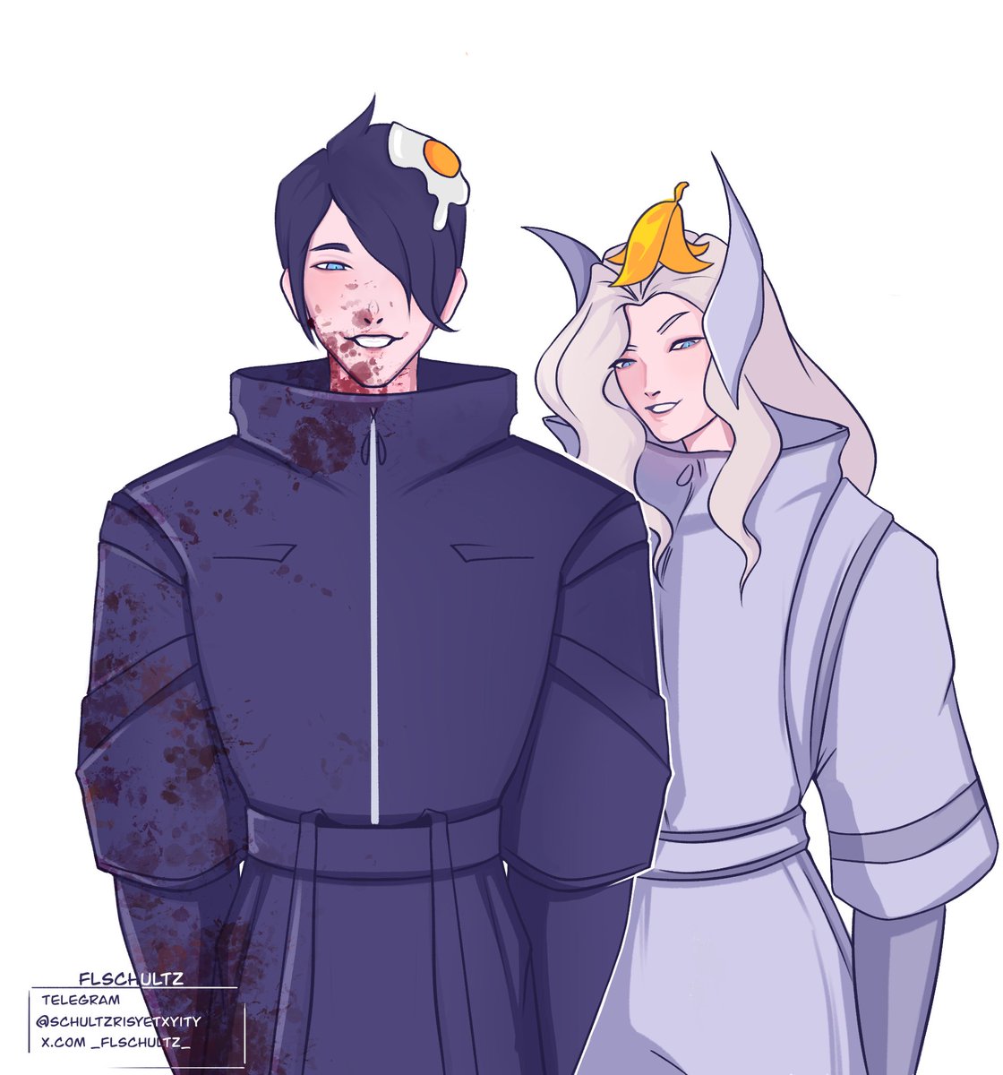 _FlSchultz_'s tweet image. #threshyone #thresh #yone #sett #aphelios #alune 

Amogus 😈

/Very old drawing, but I'll finally post it/