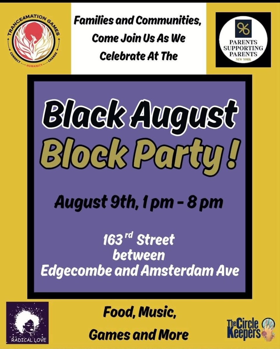 Loading! Looking for sponsors, volunteers, 
and donations for our 3rd Annual Block Party 🥳 
Please support this amazing event. 
Cash App $PSPNY 
VENMO $ParentsSupportingParentsNY 
We also have Zelle!