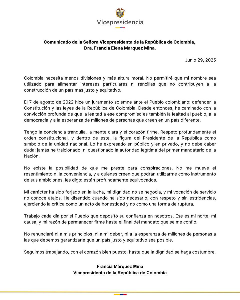 Vicepresidencia Colombia tweet media