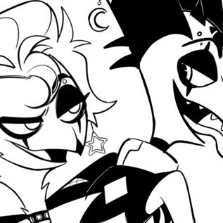 Sneak peak at the pin design!!! Once again done by the amazing <a href="/Circa_1700/">Circa 🧡💛🤍🩷 (Comms Open)</a> I love my emo babies!! #stolas #stolasgoetia #blitz #Blitzø #stolitz #HelluvaBoss