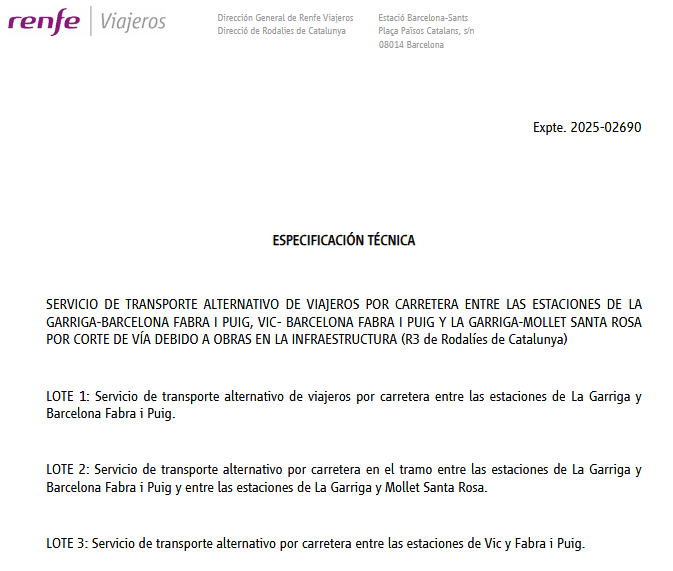defensemR3's tweet photo. ⚠️ Hem vist que @Renfe ha desistit de la licitació dels serveis alternatius del #TallR3 anunciats l'11 de juny (75M€) i n'ha licitat uns altres per 50M€ amb MENYS serveis: CAP bus des de Centelles, només des de Vic (directe a BCN) i La Garriga (directe i amb parades). https://t.co/10V1AelI90