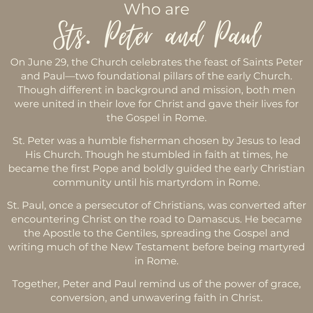 FullnessOfTruth's tweet photo. Today we celebrate the Feast of Saints Peter and Paul—two pillars of the Church whose courage, faith, and sacrifice helped lay the foundation of Christianity. Though different, both gave their lives for Christ and remind us to live the Gospel.

Saints Peter and Paul, pray for us! https://t.co/8E15HAKYEZ