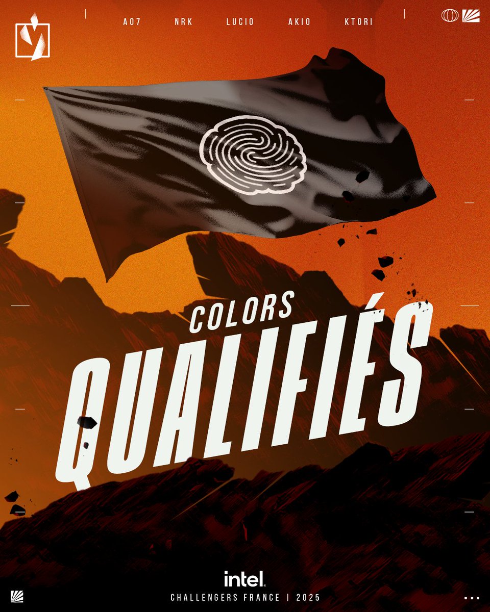 Ils l'ont fait ! Après deux matchs intenses, les <a href="/ColorsEsport/">Colors Esport</a> se qualifient en Challengers France 👏👏👏

🇫🇷・<a href="/ktorivlr/">ktori</a>
🇫🇷・<a href="/NRKval/">NRK</a>
🇫🇷・<a href="/lucioovlr/">lucio</a>
🇫🇷・<a href="/aoovlr/">ao7</a>
🇫🇷・<a href="/dinoakio/">Akio</a>

Bienvenue dans la ligue française 🙌