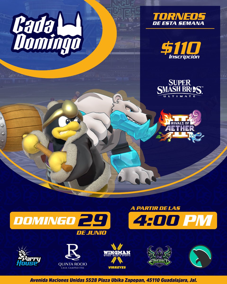 ParryHouseMx's tweet photo. CADA DOMINGO
HOY
RETONTAS DE SMASH BROTHERS ULTIMATE PARA LA NINTENDO SWITCH
5PM
WINGMAN VIRREYES
DUDAS Y COMENTARIOS
3333510661
X
XOXO https://t.co/nxP4Ke2gEv
