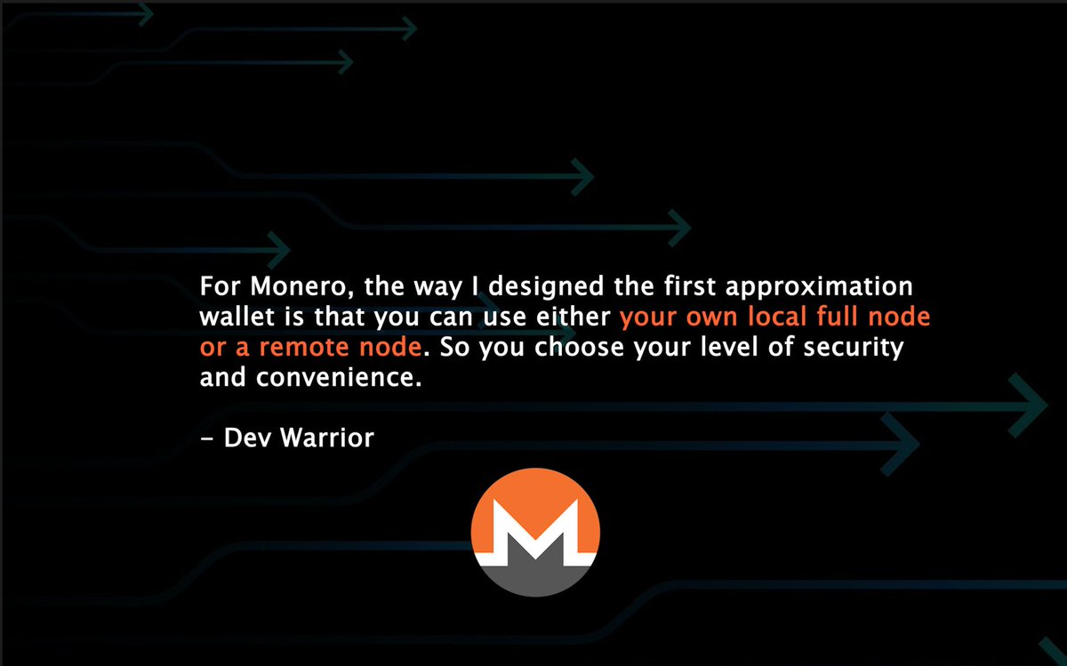 exitusdcr's tweet image. Good news: @BisonWallet will allow Monero users to choose their own level of security and convenience when setting up a wallet. 

They can run their own node, or connect to an existing remote node (e.g similar to @cakewallet)