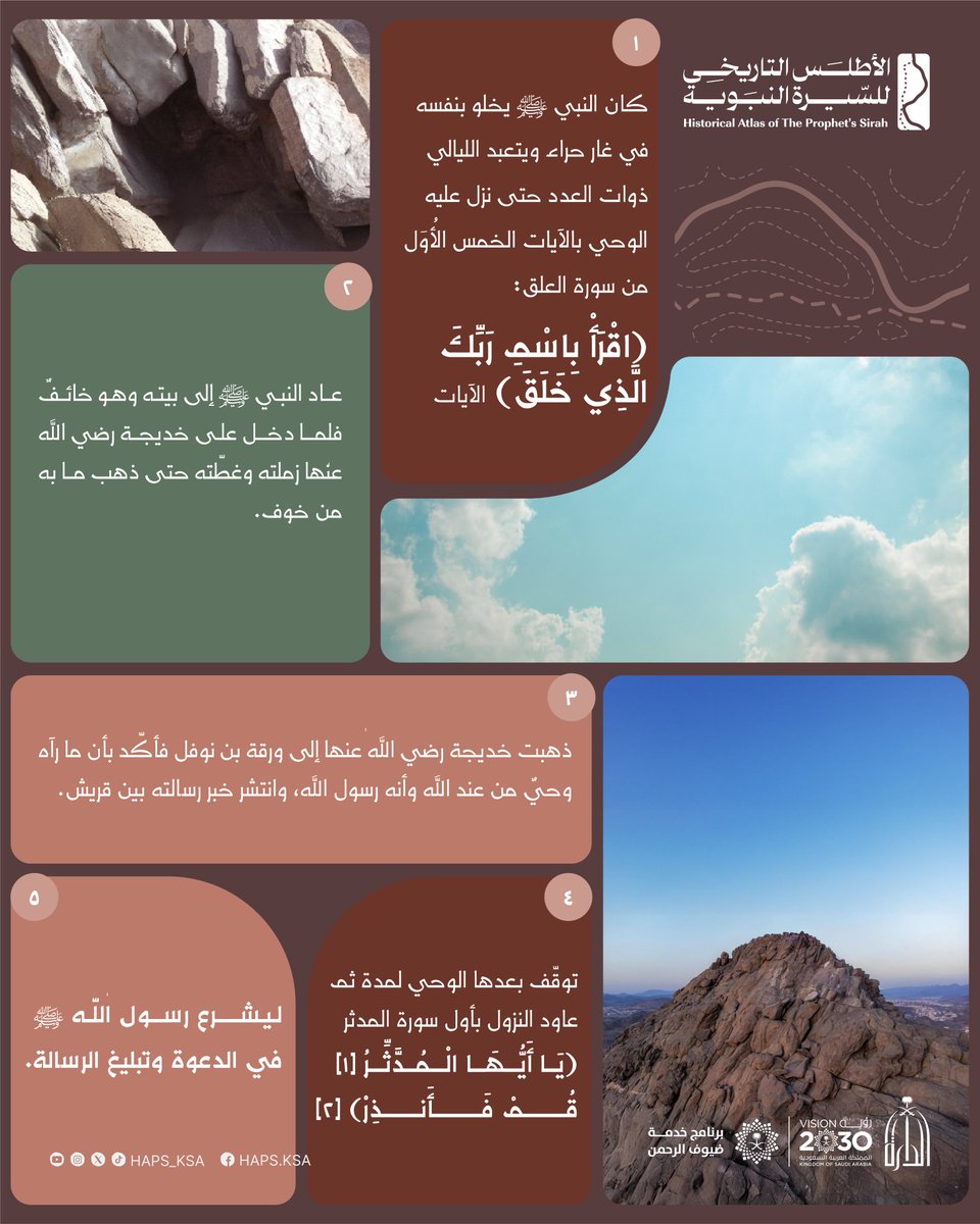 HAPS_KSA's tweet image. على خُطى النبي عليه الصلاة والسلام، نُعيد رواية دروب الهجرة، ونوثِّق المواقع، ونُظهر المعالم.
#الأطلس_التاريخي_للسيرة_النبوية