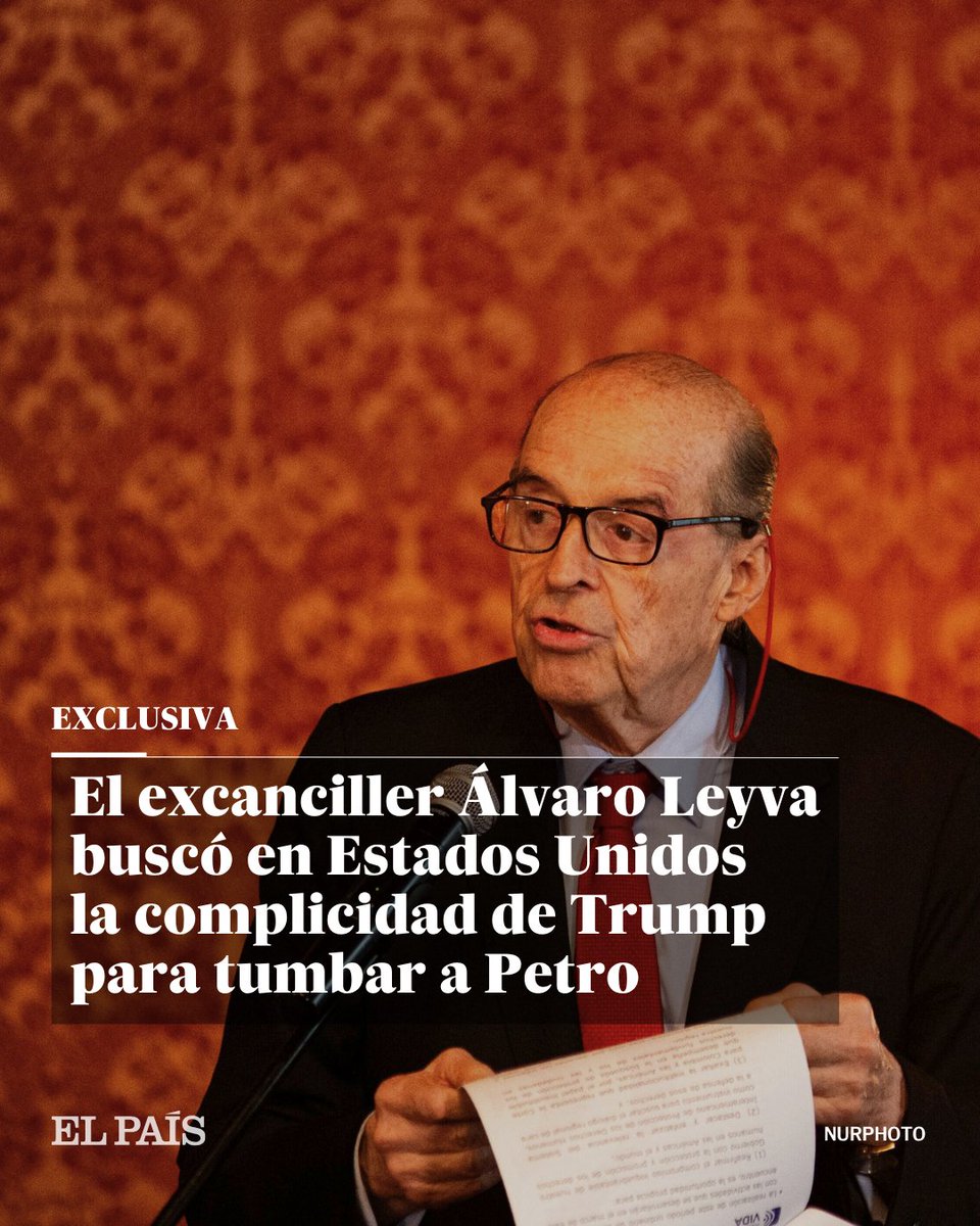 🧵🔴 ¿Qué está pasando con Álvaro Leyva en Colombia? Abrimos hilo

🗞️EL PAÍS reveló en EXCLUSIVA unos audios en los que el excanciller colombiano buscó apoyo de la Administración de Donald Trump para hacer caer al presidente Gustavo Petro

🖋️<a href="/jdquesada/">Juan Diego Quesada</a>
📲 tinyurl.com/m6vzm3fv