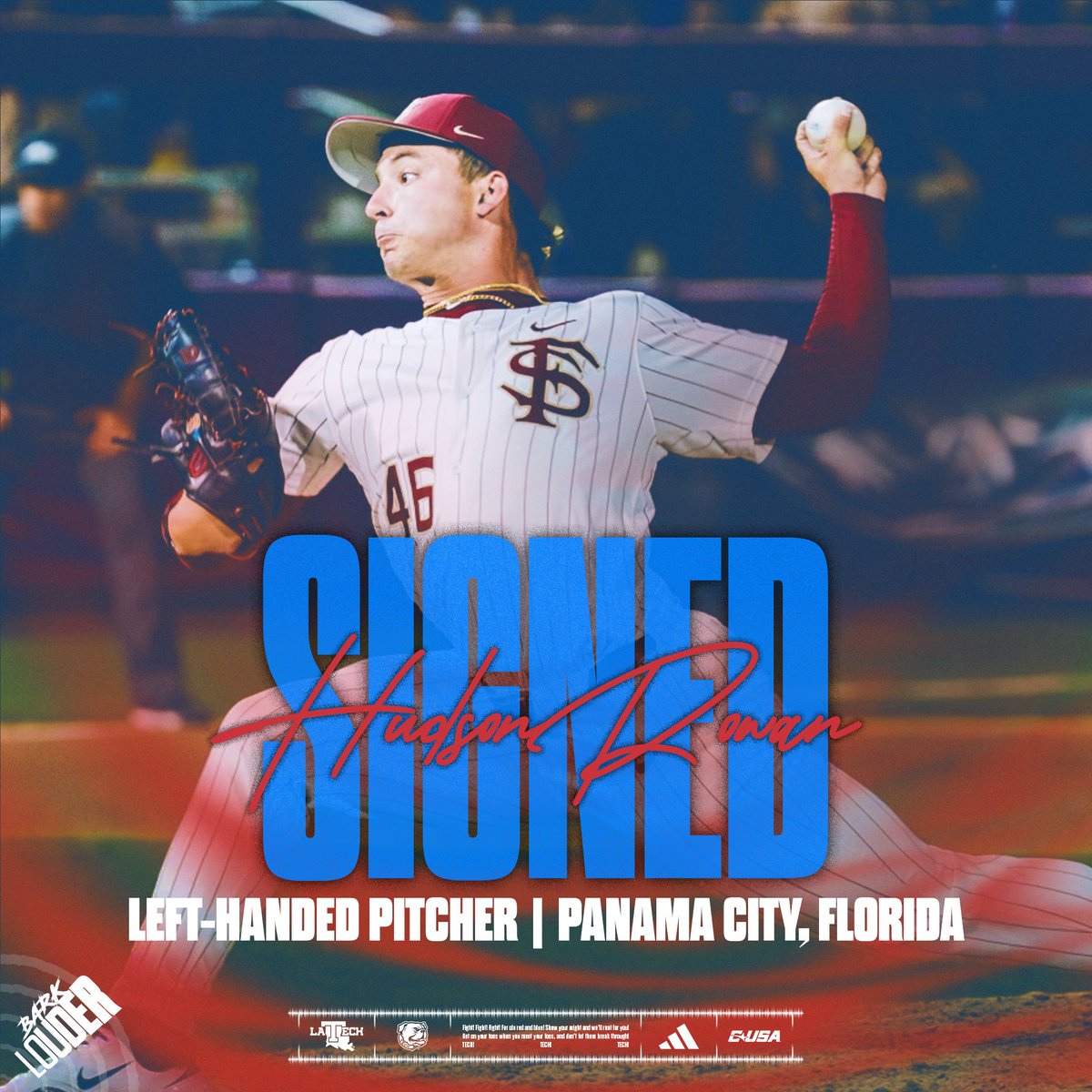 LATechBSB's tweet image. Signed ✍️
Joining us from the Sunshine State, please welcome @rowan_hudson to the LA Tech family!