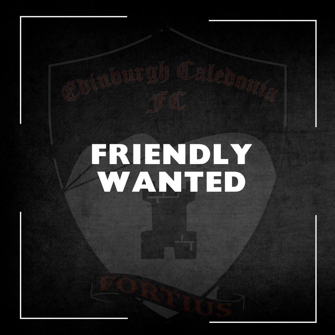Due to a cancellation we are looking for a friendly on the 13th July. Drop us a message if interested.