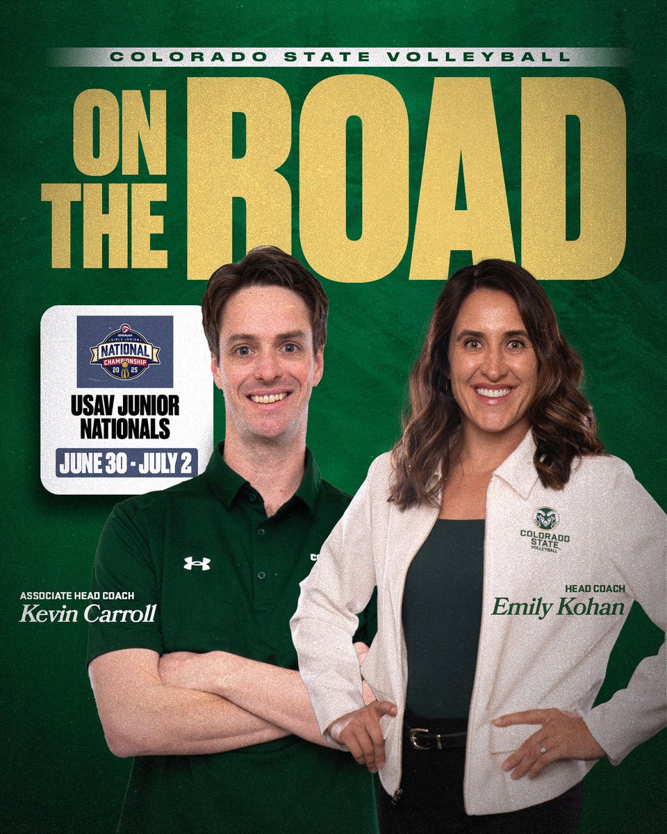 Colorado State Volleyball (@csuvolleyball) on Twitter photo <a href="/koachkohan/">Emily Hiza Kohan</a> and <a href="/K_V_Carroll/">Kevin Carroll</a> are heading to USAV Junior Nationals to look for some future Rams!
#Relentless X #PointRams <a href="/koachkohan/">Emily Hiza Kohan</a> and <a href="/K_V_Carroll/">Kevin Carroll</a> are heading to USAV Junior Nationals to look for some future Rams!
#Relentless X #PointRams