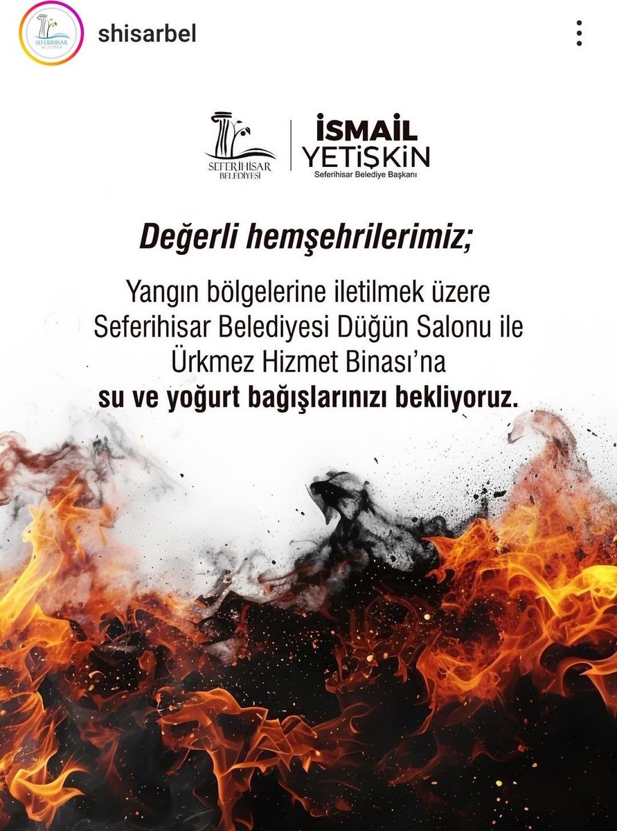 #İzmirYanıyor
#SeferihisarYanıyor
Acil her türlü yardıma ihtiyaç vardır‼️‼️‼️