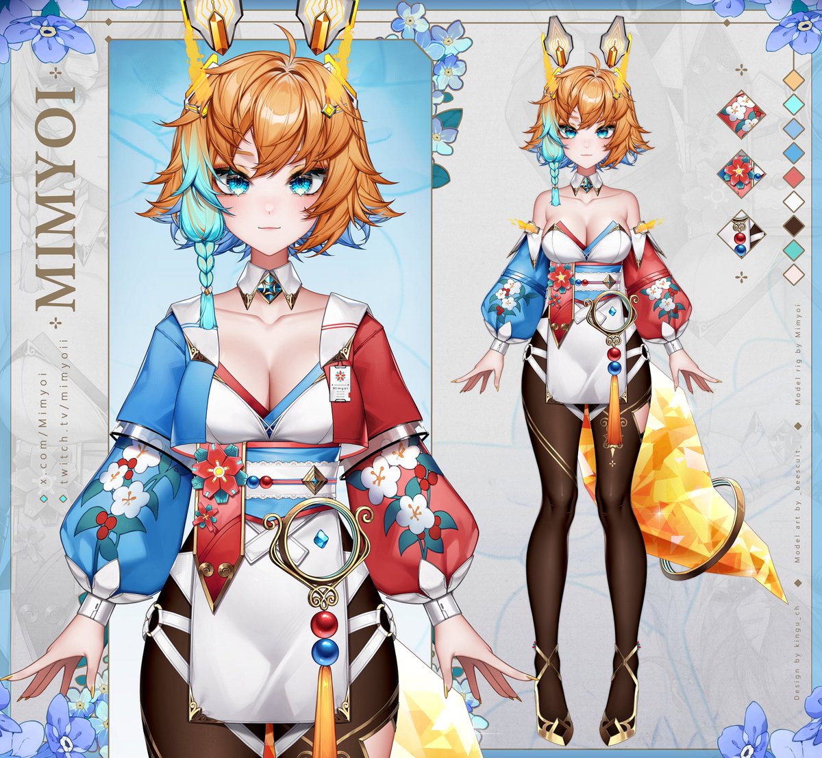 I drew Mimyoi's 2D model!🌺