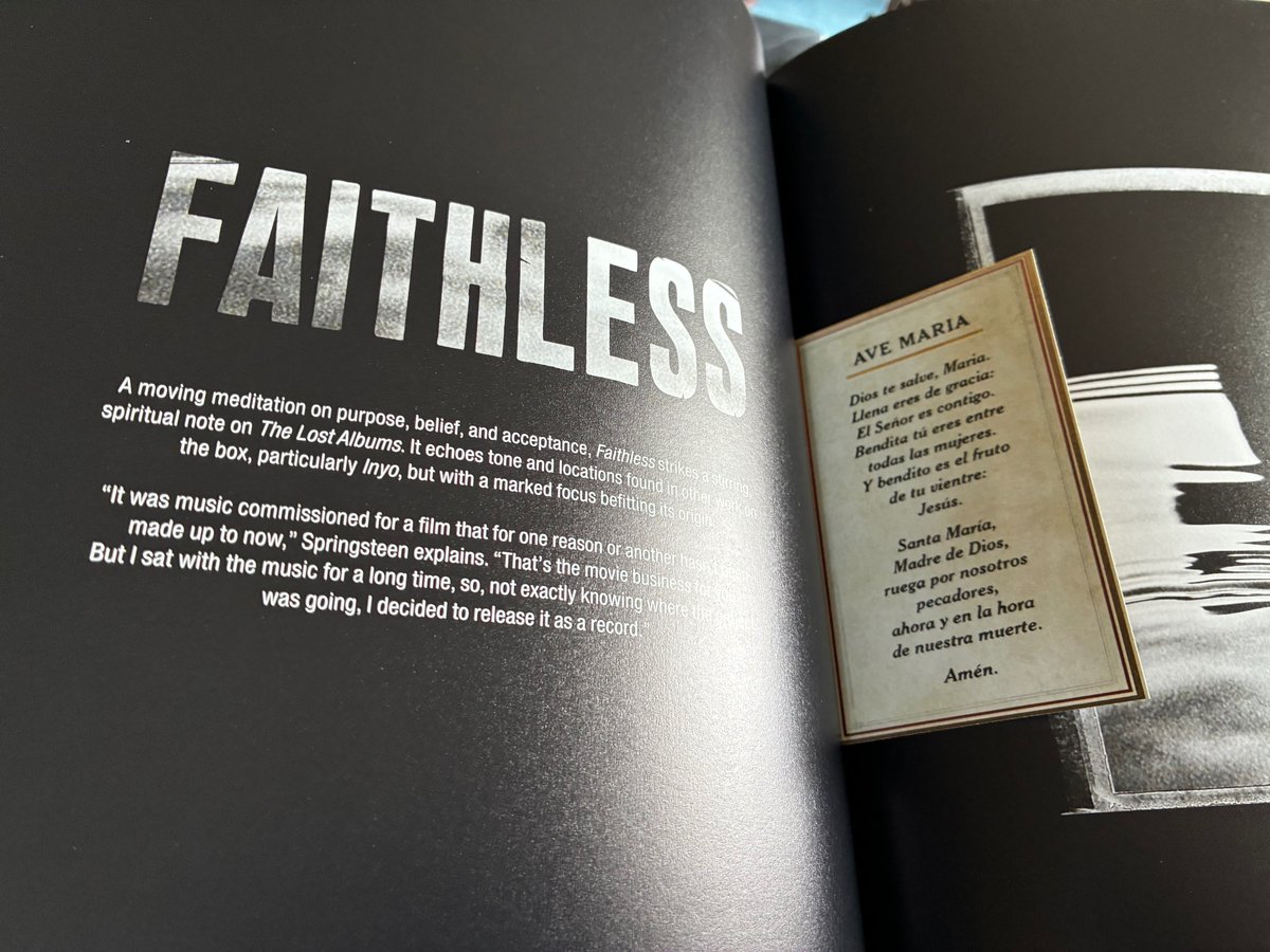 The 9-LP version of the new Springsteen boxed set is the first album I've ever gotten that came with a prayer card.