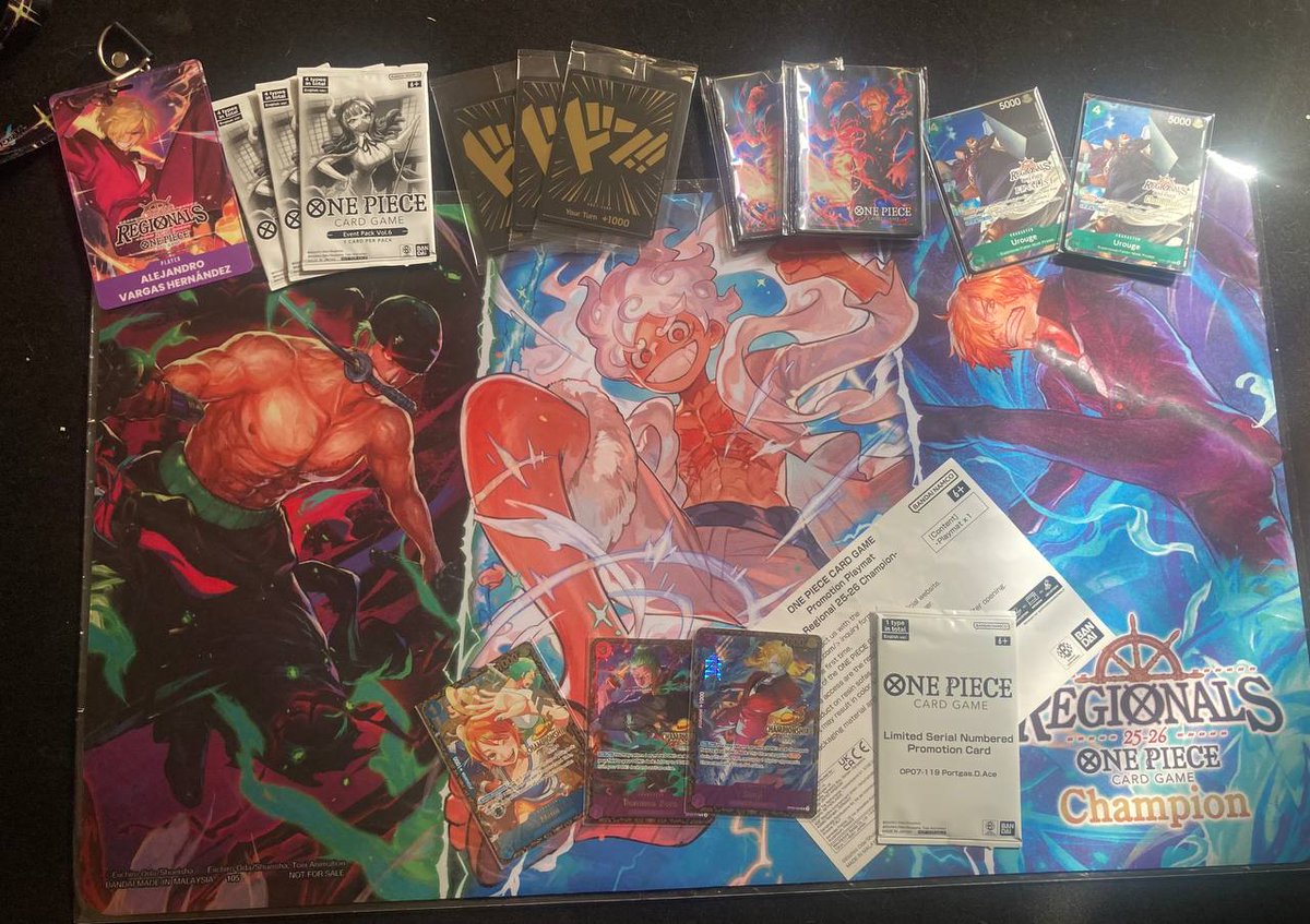 Won the One Piece México Regional 🤘🏻🤘🏻🤘🏻

Deck: Belo Betty

Luffy UP - W
Luffy BP - W
Luffy UP - L 
Luffy UP - W
Luffy GP - W
Shanks - W
Luffy GP - W
Buggy - W

Top 16
Bonney - WW
Bonney - WW
Bonney - LWW
Luffy GP - WW