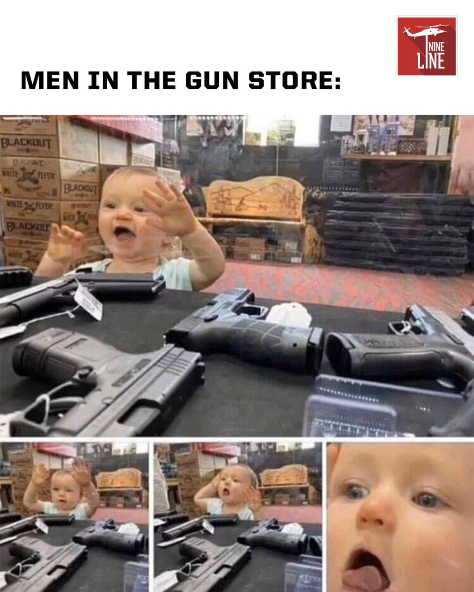 NineLineApparel's tweet photo. When you swore you were just going in to browse…
#2A #GunLovers #TooReal #TacticalAF #GunHumor #NineLineHumor https://t.co/dT6DL7RwOd