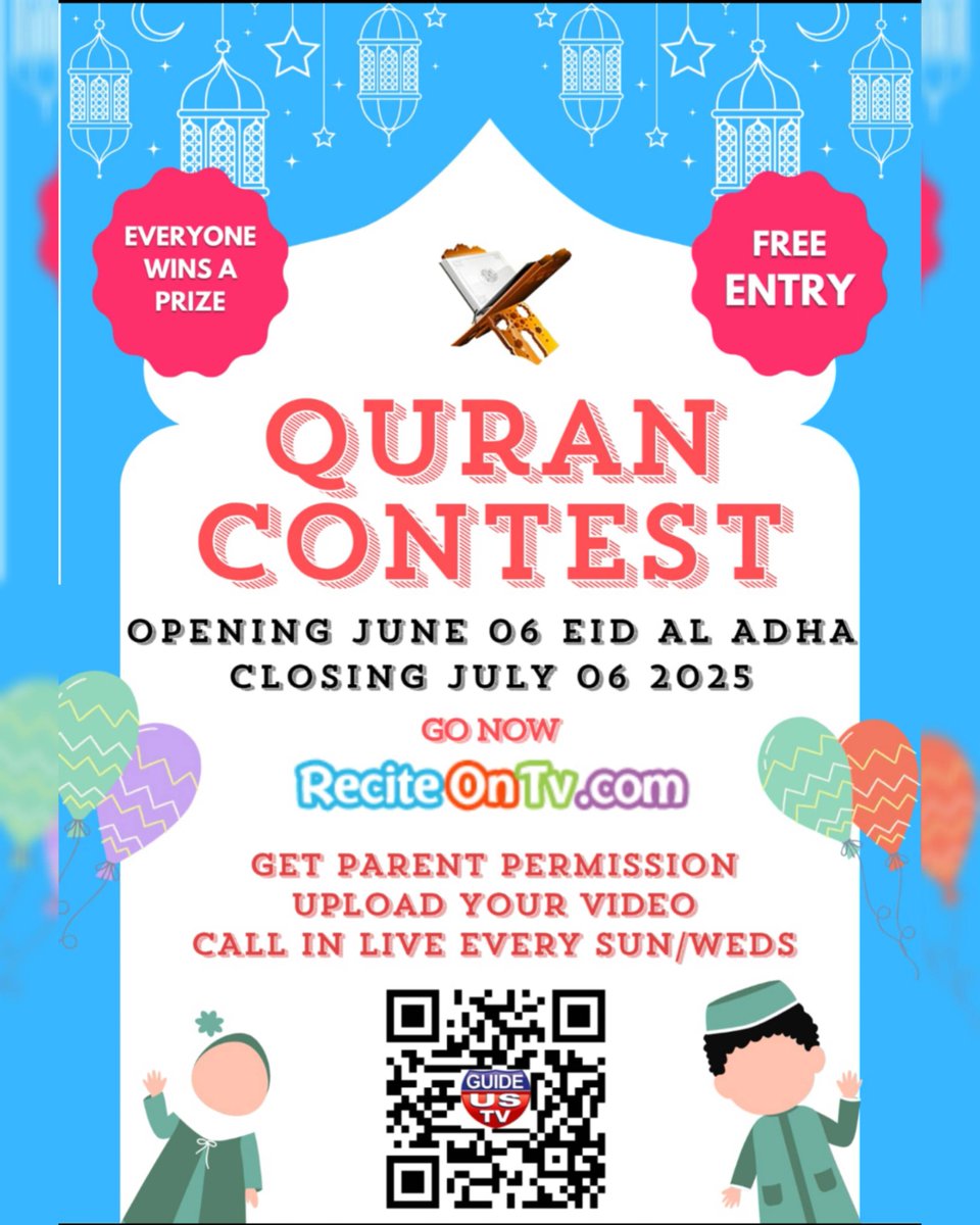 GuideUSTV's tweet image. We are on LIVE NOW taking calls for #Quran Recite On TV - guideus.tv/live contest closes July 6