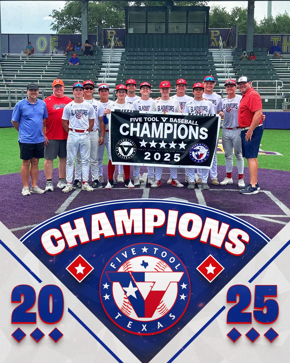 ✭Five Tool Texas✭ (@fivetooltexas) on Twitter photo 🏆CHAMPIONS 🏆
Congrats to <a href="/gladbaseballbmt/">gladiator.baseball</a> Walker on winning the 16U National Division of the <a href="/FiveTool/">Five Tool Baseball</a> Texas Houston College Championships!
#WatchEm 🏆CHAMPIONS 🏆
Congrats to <a href="/gladbaseballbmt/">gladiator.baseball</a> Walker on winning the 16U National Division of the <a href="/FiveTool/">Five Tool Baseball</a> Texas Houston College Championships!
#WatchEm