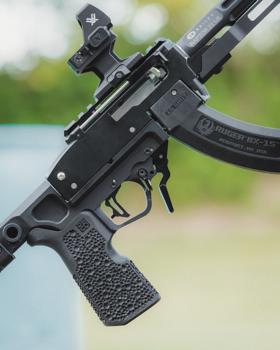 High Speed Plinking 🔫

The Tandemkross Manticore X Lower For Ruger 10/22.  It's an all in one "Lower" for the venerable  10/22.  Upgrading the Trigger, Safety, Mag Release, and Grip all in one easy to assemble package.  Utilizes AR15 grips as well as almost any Picatinny mounted
