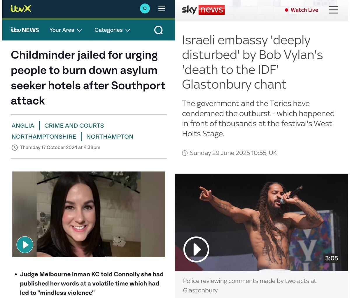 Femi_sorry's tweet photo. If you think Lucy Connolly calling for innocent refugees to be burned alive...

... is the same as Bob Vylan calling for the death of an army that is CURRENTLY killing 10s of 1000s of people...

You might just be insane... Or you're racist... Take your pick. 🤷🏿‍♂️ https://t.co/AMti7gsOAL
