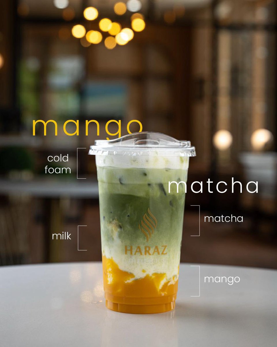 Mango Matcha blends earthy matcha with sweet, tropical mango for a refreshing, smooth taste.